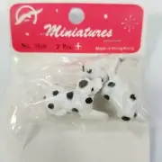 Vintage Miniature Hard Plastic Dalmation Dogs Figurines Dollhouse Crafts
