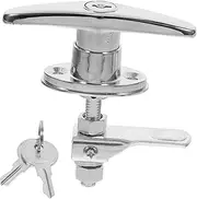 LOORGVEL Ergonomic t Handle Lock for Doors Metal Lock Set Keys for Barn Gate and Garage Security