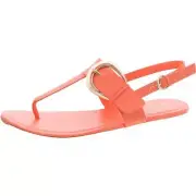 Naturalizer Womens Taylor Buckle Flat Open Toe T-Strap Sandals BHFO 5381
