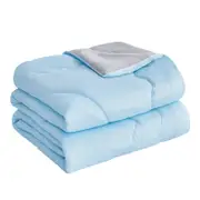 LINENOVA Cooling Blanket Comforter Summer Quilt - King,Blue