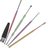 1Set Ear Wax Removal Kit for Adults Ear with Polished Ear Scoops and Cleaning Brush Remover for Hygiene and Comfort