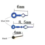 Diamond Hollow Blue Trim Watch Hands for Miyota Quartz 1L45 Movement