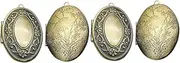 [STOBOK] 4pcs Photo Locket Pendant Memorial Picture Holder Oval Frame for Necklace Vintage-style Small Picture Locket for Diy Jewelry Making Material Great for Friends and Loved Ones