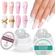 AIMEILI Solid Nail Gel Glue and Solid Builder Gel Non-Sticky Hand Builder Gel Carving Gel Modeling Nail Art Gel 15ML*2