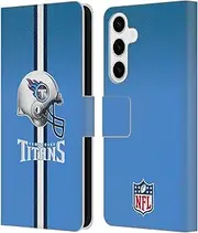 Head Case Designs Officially Licensed NFL Helmet Tennessee Titans Logo Leather Book Wallet Case Cover Compatible with Samsung Galaxy S24+ 5G