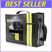 Fireproof & Waterproof Lockable Document Bag with Wallet Protector – 17x12x5