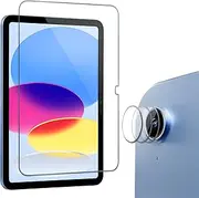 ProCase 1+3 Pack Tempered Screen Protector for iPad (A16) 11th 2025 / iPad 10th Generation with Camera Lens Protector, Protective Glass Film Guard for iPad 11"/10.9" 2025/2022