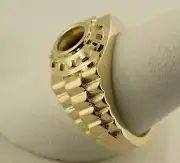 1.5Ct Bezel Men's Ring Mounting 14K Yellow Gold For 7.5mm Round Diamond