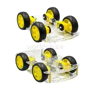 Transparent 4WD Robot Smart Car Single / Double Layer Kits Car For Arduino New