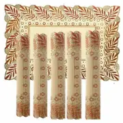 Vinyl Soft Fabric 6 Pieces Dining Table Placemat Set Leaf Design AU