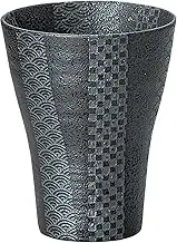 Soho Kiln 344-20-233 Ceramic Free Cup, Silver Color, Shochu Cup, Large, Black, Diameter 3.8 x 4.8 inches (9.7 x 12.2 cm), 13.5 fl oz (400 cc)