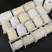 Pearl Plastic Flatback Beads Chain Trim Sew On Chains Jewelry Findings 2Yard/Lot