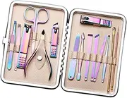 NOLITOY Nail Clippers Set 15pcs Tools Manicure Kit Set Stainless Steel Nail Scissors