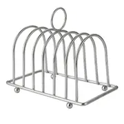 Bread Rack Non-deformable Loop Carry Handle Non-Stick Ball Feet Rust-free Stainless Steel 6 Slots Toast Bread Holder Bakery Supply QingHai