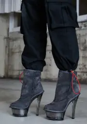 [DARKER WAVS] Kickdrum Suede Clear Platform Boots