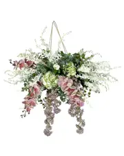 Creative Displays Pink Orchid, Hydrangea and Lilac Chandelier