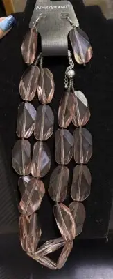 Vintage Ashley Stewart Necklace And Dangle Drop Earrings