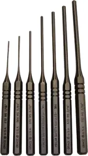 7 Piece Steel Roll Spring Punch Set, Drive Pins in or Out, Ideal for Gunsmiths,