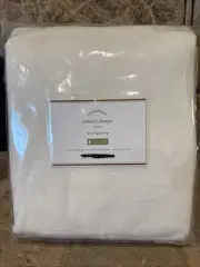 (1) Pottery Barn Emery Drape Curtain Light Filtering 100x84" - Ivory - NEW