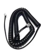 New 12 Foot Handset Curly Cord for Hosted Cloud Based IP VoIP Phone Black