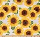 FALL SUNFLOWERS FLORAL ON WHITE COUNTRY KITCHEN 42X14 TABLE RUNNER