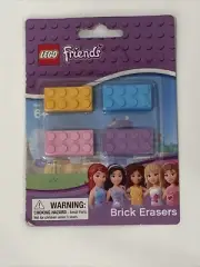 Lego Friends Brick Pencil Eraser New In Packaging- 4 Pack