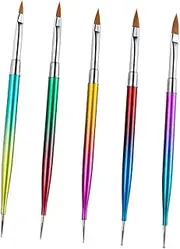 Ipetboom 5PCS Set Nail Dotting Pen Set Double Ended Manicure Tool for UV Gel and Color Drawing Gradient Rod Design for Professional and Home Nail Art