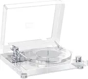 Acrylic Turntable with Bluetooth 5.3 & Belt-Drive,Vinyl Record Player w/Carbon Tonearm, Heavy Base, Built-in Preamp, 33⅓/45 RPM, Aux-in Functionality, Wireless Streaming