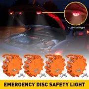 4x LED Emergency Road Flash Flares Roadside Safety Beacon & Strobe Warning Light