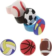FOYTOKI 6pcs Sports Theme Rings Set Pvc Football Basketball Volleyball Baseball Floating Ball Rugby Rings for Party Favors