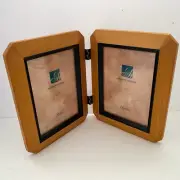 Malden Woods Double Hinged Vertical Wood Picture Frame for Two 5x7 Photos New