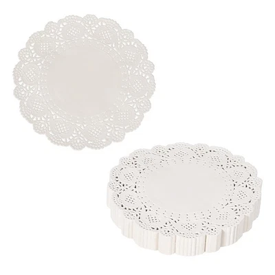 Paper Doilies, Round Lace Paper Placemats, 4.5" & 200 Pack & White