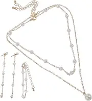[Ipetboom] 1 Set Imitation Pearl Earrings Necklace And Bracelet Set For Women Versatile Imitation Pearl Charms For Special Occasions