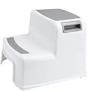 Wide Stool + 2 Steps for Children. The Stool is Used in The Toilet and Urinal Training. The Non-Slip Soft Handle is As Safe As The Bathroom AXCDE (Color : White)
