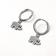 Solid 925 Sterling Silver Elly Zircon Huggie Earrings Silver