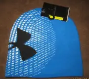 Under Armour Youth Unisex Glow in the Dark Blue Knit Beanie; New