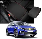 CDEFG Compatible with VW T-ROC 2018-2023 2024 Armrest Cover Scratch Protection T ROC 2022 Centre Console Faux Leather Armrest Cover Centre Console Box Cover T ROC 2023 Accessories