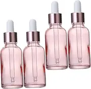 EPIGEIST 4pcs Glass Dropper Bottles Light Reusable Leak Containers for Essential Oils Perfumes Cosmetics for Travel Measuring