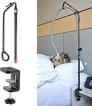 CPAP Hose Holder - Prevent Leakage and Tangle with Height Adjustable, Removable and Rotatable - Hose Hanger Hook Organizer CPAP Accessories Supplies for Sleep, with C Clamp Base, Black