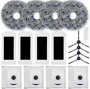 HomeTimes Spare Parts for ECOVACS DEEBOT T30 Omni/ECOVACS DEEBOT T30 PRO Omni Robot Vacuum Cleaner Accessories with 4 HEPA Filter 4 mop Pads 4 Side Brushes 4 dust Bags 17pcs.