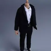 1/12 Scale Male Figure Doll Clothes Full Suit Jacket Shirt Pant Belt Uniform for