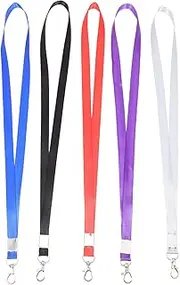 MINAOLULUS 5Pcs Lanyards for Keys Name Tag Badge Holders Id Card Straps with Buckle Convenient Neck Hanging Straps for Work School and Events
