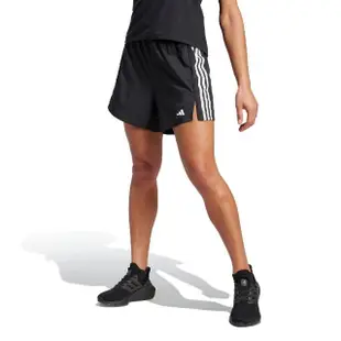 【adidas 愛迪達】短褲 AEROREADY Hyperglam 女款 亞版 彈性 吸濕排汗 中腰 開衩 愛迪達(IB0697)