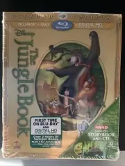 Disney The Jungle Book Diamond Edition Blu-ray/DVD 2-Disc Set Storybook and CD.