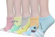 [Cansok] Women's 5 Pack Ankle High Socks Low Cut Liner No Show Cotton Socks