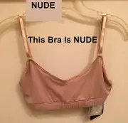 Gilda Marx 7161022 Women's Large Nude Bra w/ Adj Nude Straps & Clear Back Strap