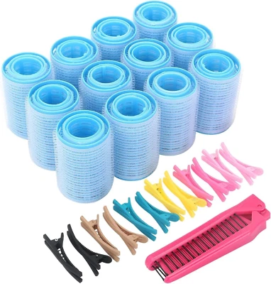 36Pcs Self Grip Hair Rollers Set, Hairdressing Curlers (Large, Medium, Small)...