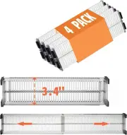 Drawer Dividers 4 Pack 3.4" High, 11-21" Adjustable Dresser Drawer Organizers fo