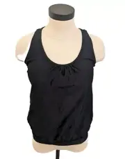 Younique NEW Women's Tankini Swim Top Black Racerback Built In Bra Size S. 3a