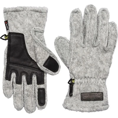 BURTON Gray STOVEPIPE Fleece Touchscreen Goatskin Palm GLOVES Womens SMALL NEW